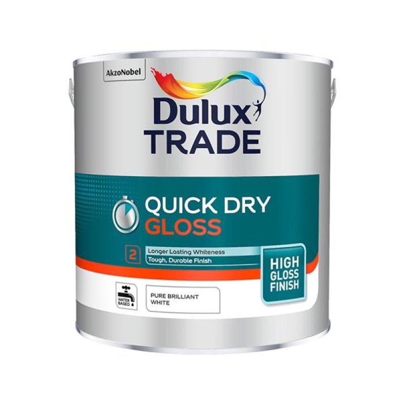 Dulux Trade Quick Dry Gloss Pure Brilliant White 2.5L