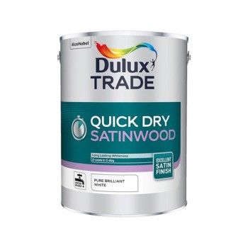 Dulux Trade Quick Dry Satinwood Pure Brilliant White 5L