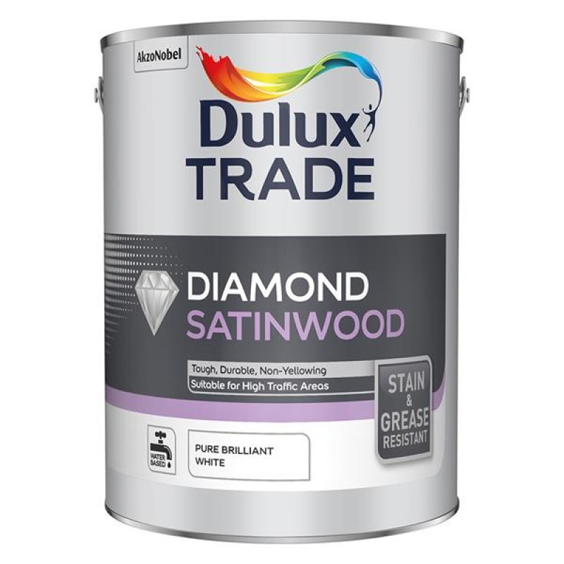 Dulux Trade Diamond Satinwood Pure Brilliant White 5L