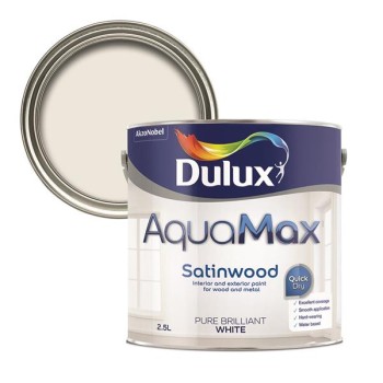 Dulux Aquamax Satinwood Pure Brilliant White 2.5L