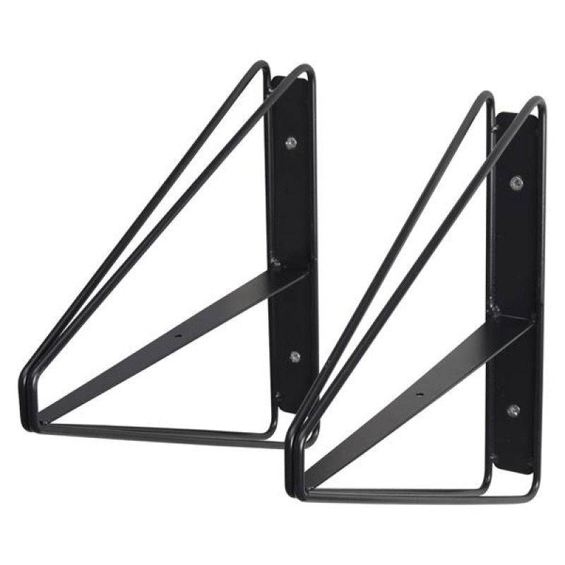 D LINE BRKTS DBL HIGH S/2 BLACK 24X26,5CM X 2PRS