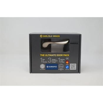 Ultimate Door Pack , Marselille Lever On Rose, Lock, 2 Esc'S And 3 Hinges Satin Nickle