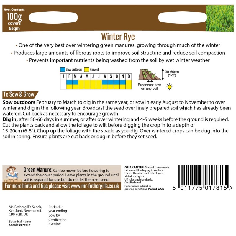 GREEN MANURE Winter Rye